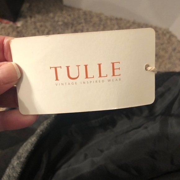 Tulle Faux Wrap Gray/Black Mini Skirt Size M NWT - Picture 6 of 8